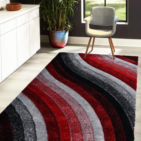 NYC913 Wavy Stripe - Red & Grey