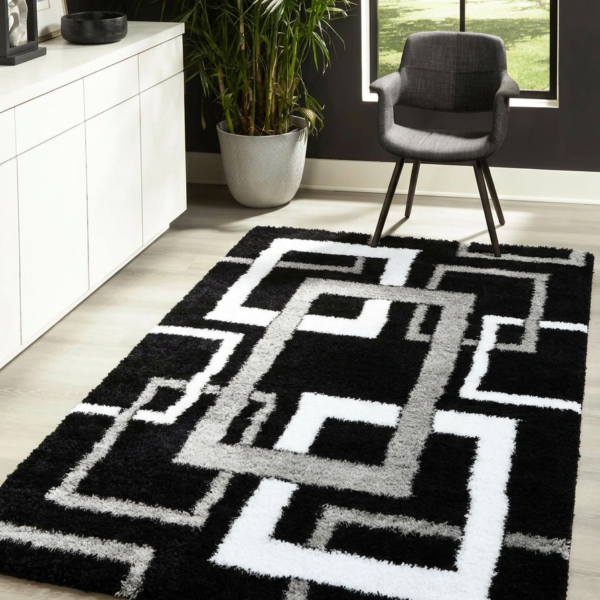 P111 Floating Rectangles - Black & Grey