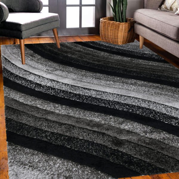 N38-Wavy Stripe – Black & Grey